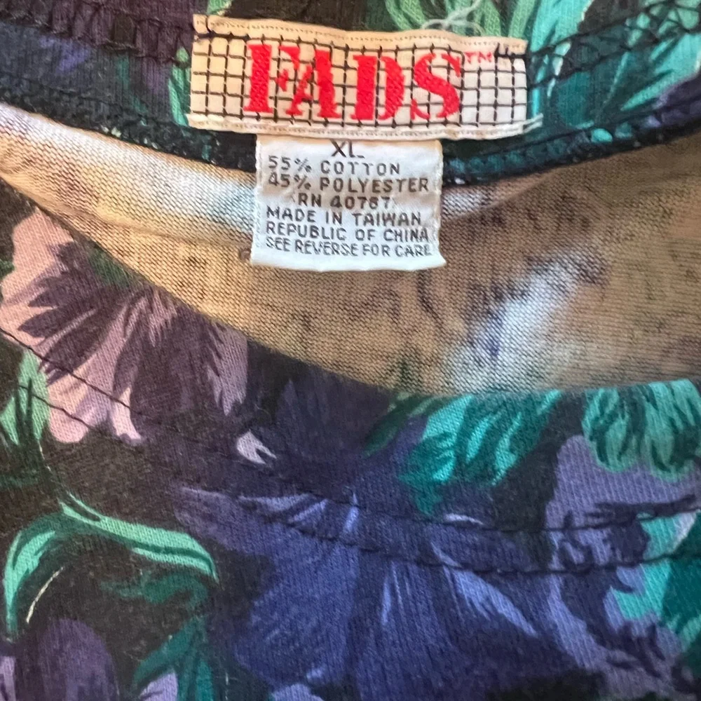 Vintage 90s Floral Maxi Dress XL Purple Green Grunge Pockets - Picture 7 of 9